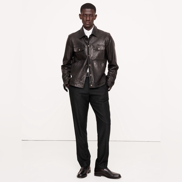 NWT! Banana Republic Black Signature Italian Hopsack Suit Pant - Picture 3 of 15